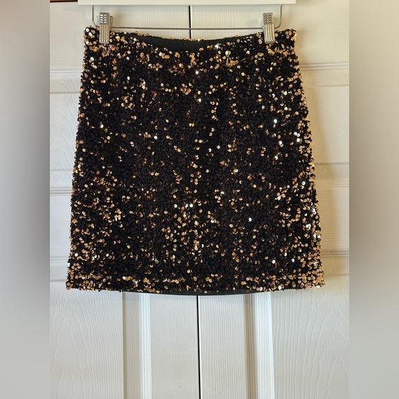 Dresses & Skirts - Sequin Embellished Black and Gold Skirt